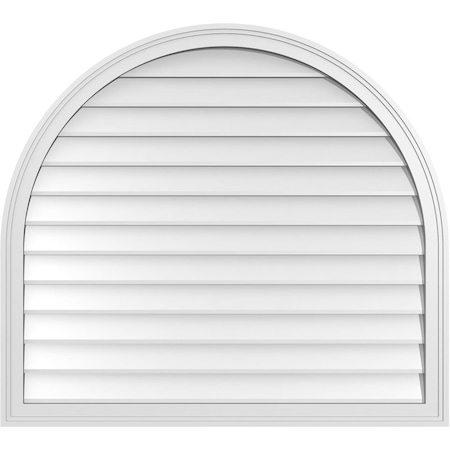 Ekena Millwork Round Top Surface Mount PVC Gable Vent w/ 2"W x 1-1/2"P Brickmould Frame, 40"W x 36"H GVPRT40X3602SN